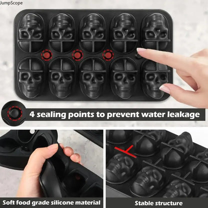 Skull Silicone Ice Cube Tray - Novelty Mold for Home Bar & Party