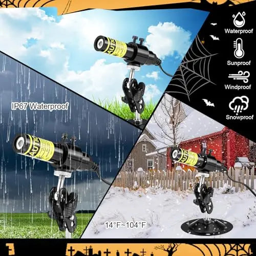Halloween Laser Swamp Light – IP67 Waterproof 360° Adjustable Laser Projector for Fog Machine