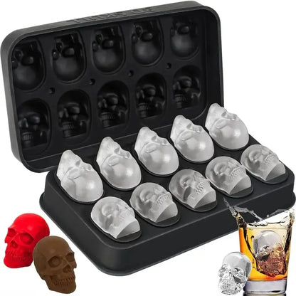 Skull Silicone Ice Cube Tray - Novelty Mold for Home Bar & Party
