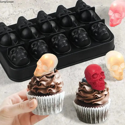 Skull Silicone Ice Cube Tray - Novelty Mold for Home Bar & Party