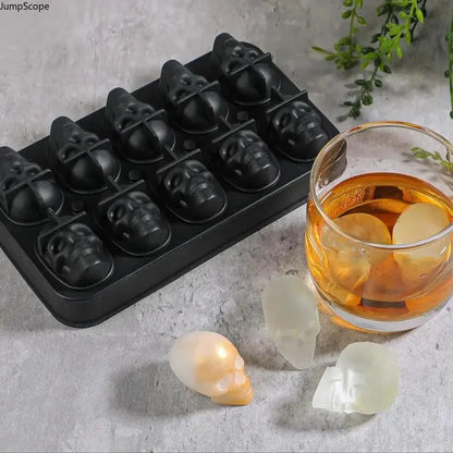 Skull Silicone Ice Cube Tray - Novelty Mold for Home Bar & Party