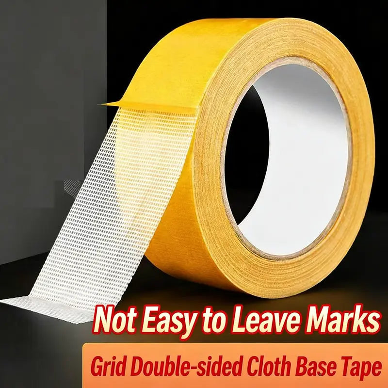 Grid Double-Sided Cloth Base Tape – Heavy-Duty, Waterproof, No Residue
