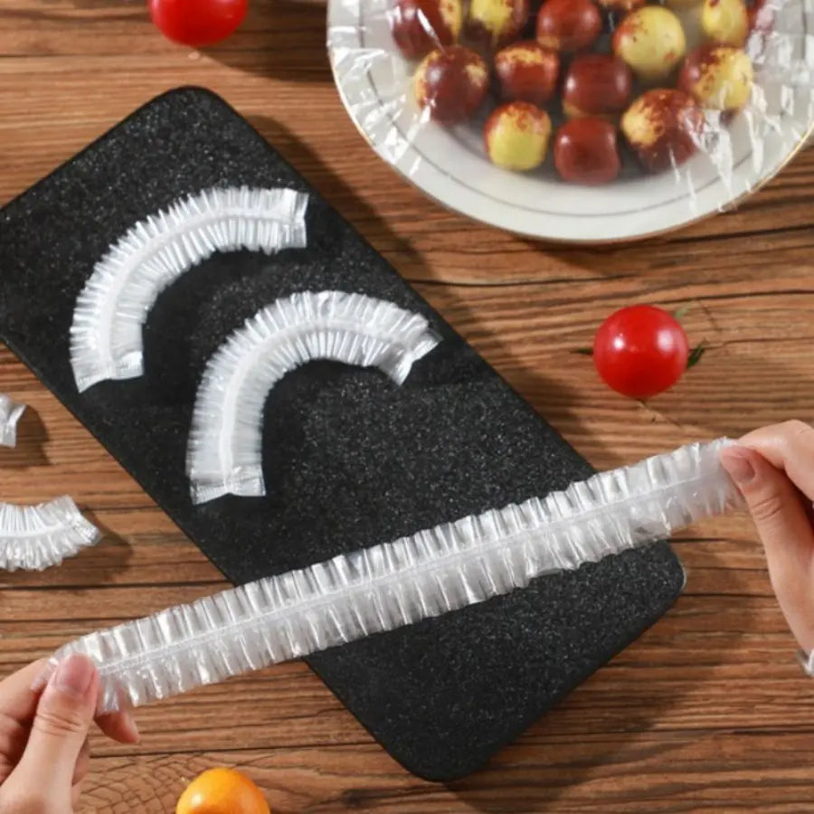 500Pcs Value Pack Disposable Food Covers, Elastic Plastic Bowl Covers, Stretchable Food Wrap for Bowls, Plates, Dishes, BPA Free, Food Grade for Home, Restaurant & Catering