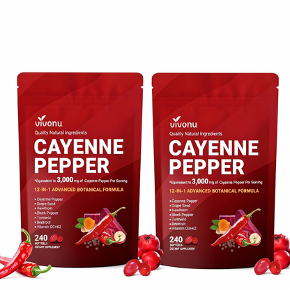 Nature’s Wellness Cayenne Pepper Heart & Vessel Support – Full Spectrum Formula with Vitamins & Botanicals, 240 Capsules