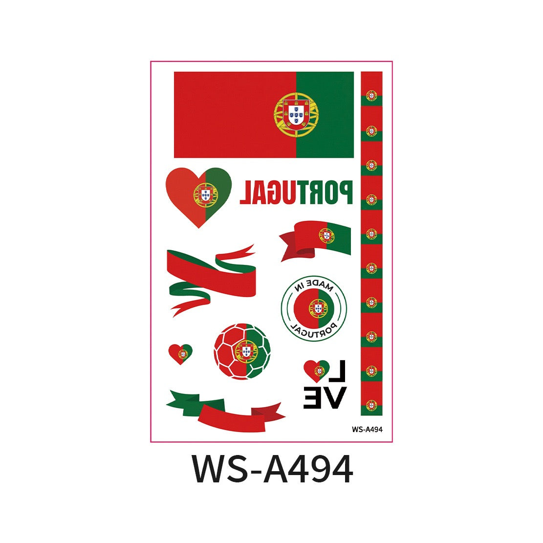 World Cup Country Flag Temporary Tattoos – Show Your Team Pride! （10PCS）