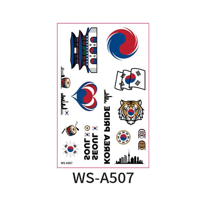 World Cup Country Flag Temporary Tattoos – Show Your Team Pride! （10PCS）