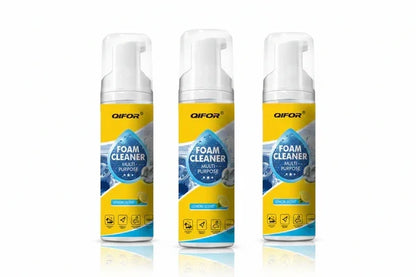 QIFOR Multi-Purpose Foam Cleaner – Heavy-Duty Grease & Stain Remover, No-Scrub Foaming Action, Lemon Scent | Safe for Car, Kitchen, Marble, Bathroom, Aluminum