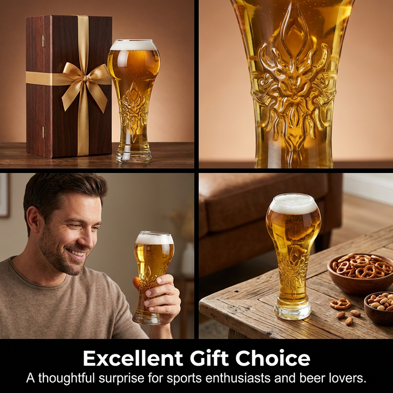 🥳2026 HOT SALE🥳💞50K+ SOLD!🏆🍺 50% OFF! Large Capacity Ornate Beer Glass – Trophy‑embossed, 500ml crystal clear. Perfect for World Cup nights. Hold like a champion! ⚽✨
