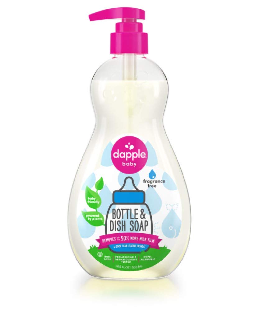 Dapple Baby Bottle & Dish Liquid, Gentle Cleanser for Sensitive Skin, Moms Choice, Toddlers, 16.9 Fl Oz (Pack of 2)
| D