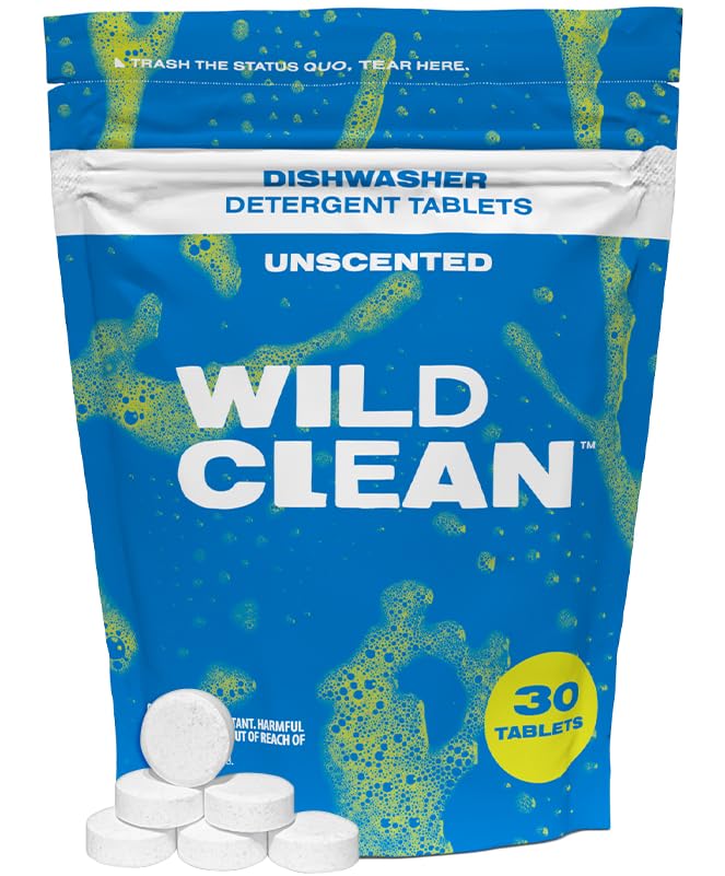 Unscented Plastic-Free Dishwasher Detergent Tablets - Eco Friendly Alternative to Liquid Pods
| Natural Sustainable 30