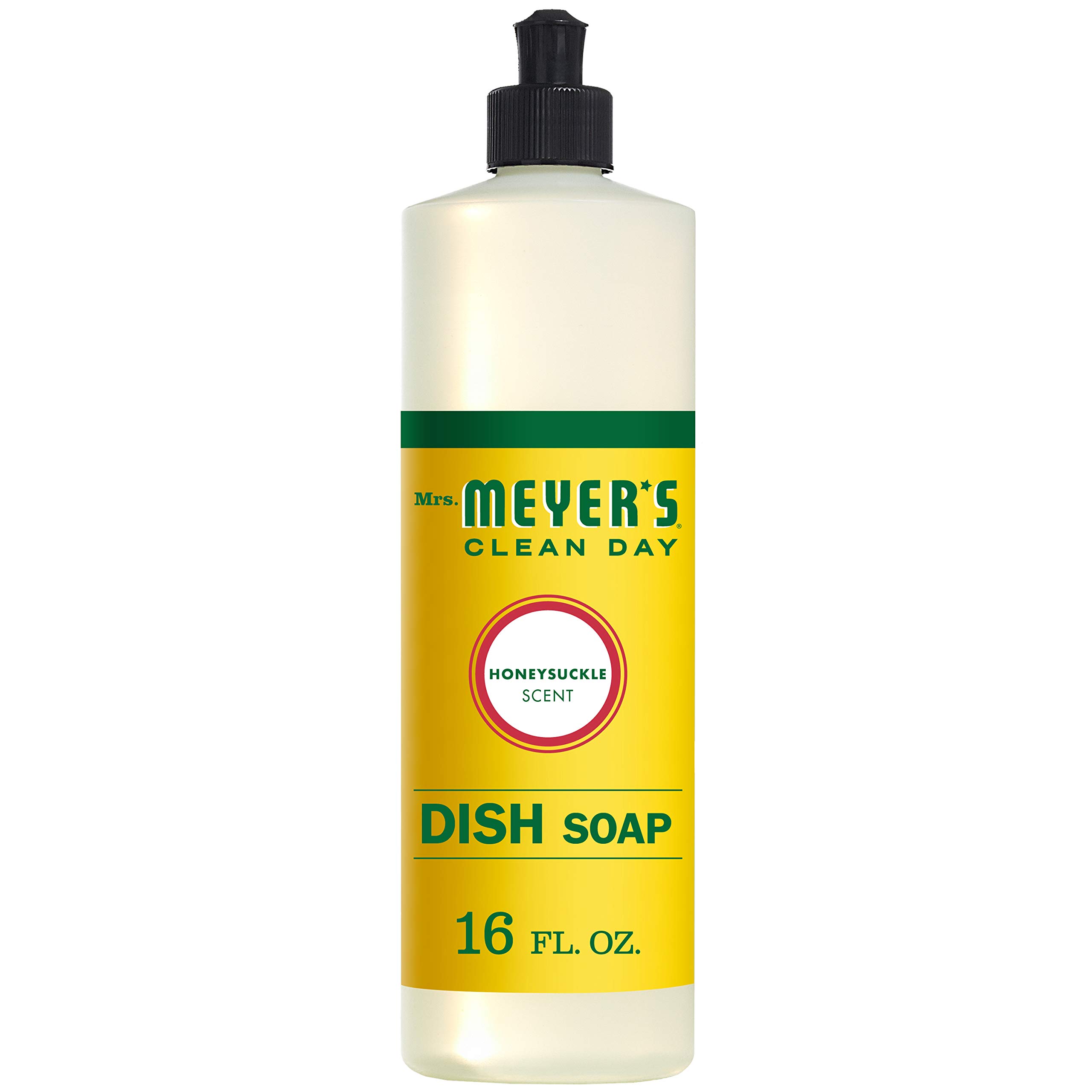 Mrs. Meyers Clean Day Honeysuckle Liquid Dishwashing Soap - 16 oz, Eco-Friendly, Best for Daily Use in Kitchens